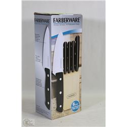 FARBERWARE 6PC KNIFE IN BLOCK SET