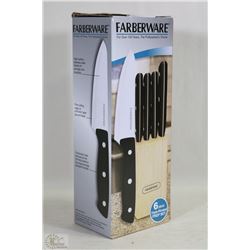 FARBERWARE 6PC KNIFE IN BLOCK SET
