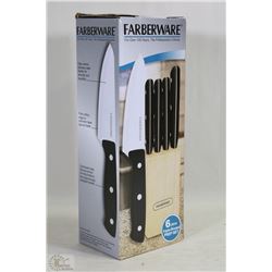 FARBERWARE 6PC KNIFE IN BLOCK SET