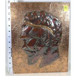 VINTAGE COPPER ART OF AFRICAN MALE