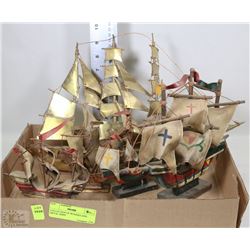 COLLECTION OF WOODEN AND METAL SHIPS