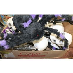 BOX OF ASSORTED HALLOWEEN DECOR - INDOOR+OUTDOOR