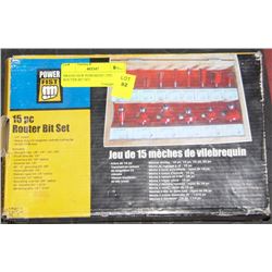 BRAND NEW POWERFIST 15PC ROUTER BIT SET