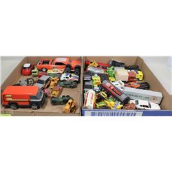 SET OF 2 FLATS OF METAL DIECAST CARS