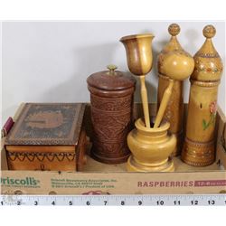 VINTAGE WOODEN EUROPEAN COLLECTIBLES LABELLED