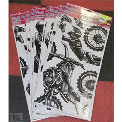 8 REMOVABLE WALL ART STICKERS - BMX, MOTORCROSS