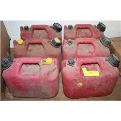 LOT OF 6 MINI GAS CANS