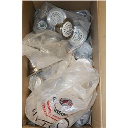 BOX OF STAINLESS STEEL SHOWER HEADS APPROX 70