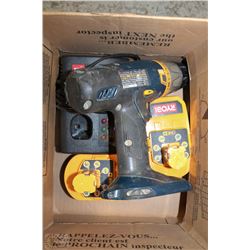 RYOBI DRILL WITH CHARGER AND 2 BATTERIES