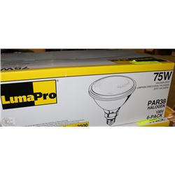 CASE OF 6 LUMA PRO HALOGEN SPOT LIGHTS 75WATT
