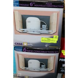 TWO 6" NEW CONSTRUCTION KITS RECESSED LIGHTING
