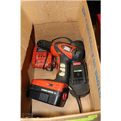18V BLACK AND DECKER DRILL WITH CHARGER AND 2
