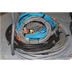 STACK OF ASSORTED PRESSURE WASHER HOSES AS IS