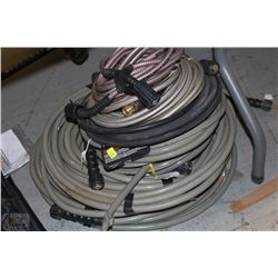 STACK OF ASSORTED PRESSURE WASHER HOSES AS IS