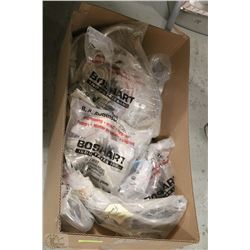 BOX WITH LARGE ASSORTMENT OF CHROME FAUCETS