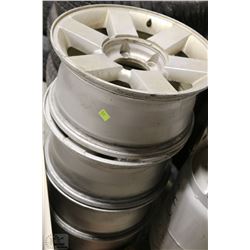 SET OF 4 ALUMINUM 5 BOLT RIMS-SIZE UNKNOWN