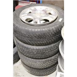 SET OF 4 16" ALUMINUM 5 BOLT DODGE RIMS WITH TIRES