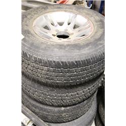 SET OF 4 16" ALUMINUM 6 BOLT RIMS WITH HANKOOK