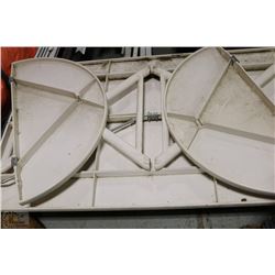 FOLDING TABLE APPROX 8FT LONG FULLY SET UP AND 6FT