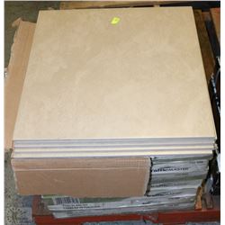 BOX WITH 6-18" X 18" BEIGE POCELAIN TILE X8