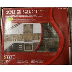 BOX WITH 6 GLASS & STONE MOSAIC TILE X12