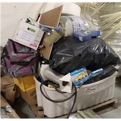 PALLET WITH DUCTING,PLASTIC SHELVING &