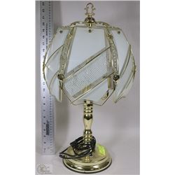 DECORATIVE BRASS & GLASS SIDE TABLE LAMP