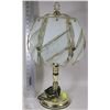 Image 1 : DECORATIVE BRASS & GLASS SIDE TABLE LAMP