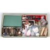 Image 1 : BOX WITH ASSORTED SEWING ESSENTIALS INCL , ZIPPER,