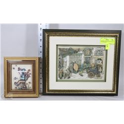 2 FRAMED PAPER TOLE PICTURES BY ANTON PIECK &