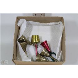 BOX OF VINTAGE BRASS BELLS