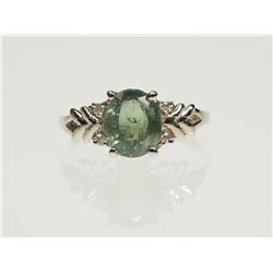 #5-14K WHITE GOLD ALEXANDRITE AND