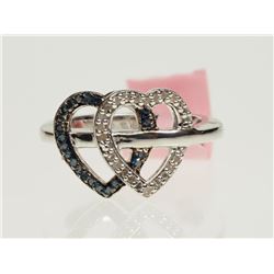 #7-STERLING SILVER WHITE DIAMOND AND