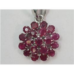 #10-STERLING SILVER RUBY CLUSTER