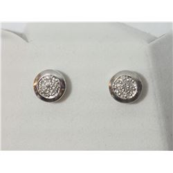 #12-STERLING SILVER DIAMOND EARRINGS