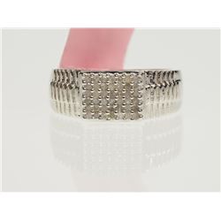 #13-STERLING SILVER DIAMOND RING SIZE 7