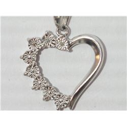 #14-STERLING SILVER DIAMOND PENDANT