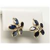 Image 2 : #15-14K YELLOW GOLD BLUE SAPPHIRE AND