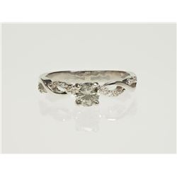 #16-14K WHITE GOLD DIAMOND RING SIZE 6.5