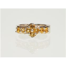 #21-STERLING SILVER CITRINE RING SIZE 7
