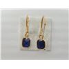 Image 1 : #22-14K YELLOW GOLD BLUE SAPPHIRE EARRINGS
