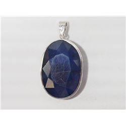 #23-14K WHITE GOLD SAPPHIRE PENDANT