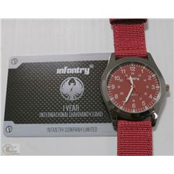 NEW INFANTRY SPORTS ARMY STYLE RED WATCH