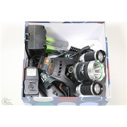 6000 LUMEN TACTICAL LED HEADLAMP WITH 2 CHARGERS