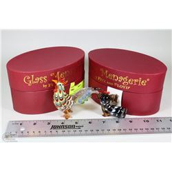 2 FITZ & FLOYD LTD ED. GLASS MENAGERIE FIGURINES