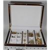 Image 1 : WOOD JEWELLERY BOX WITH 15 FASHION PIECES OF