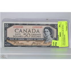 1954 CANADA 50 DOLLAR DEVILS FACE BANKNOTE