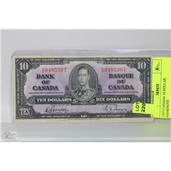 1937 CANADA 10 DOLLAR BANKNOTE
