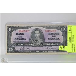 1937 CANADA 10 DOLLAR BANKNOTE