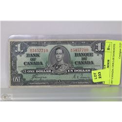 1937 CANADA 1 DOLLAR BANKNOTE